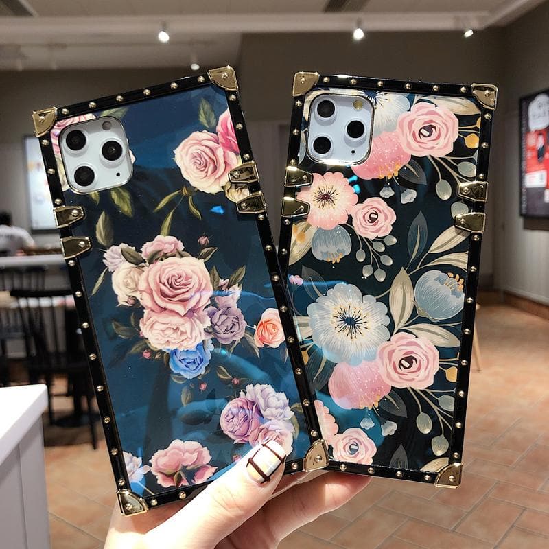 Stylish French Style Flower Lanyard Ring Phone Case for Samsang