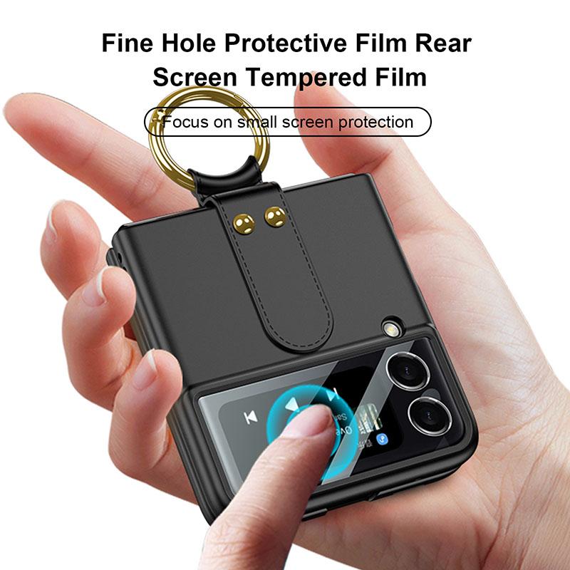 Original Back Screen Glass Matte With Finger-Ring - Samsung Z Flip 3 5G Phone Case Samsung Galaxy Z Flip 3 Case