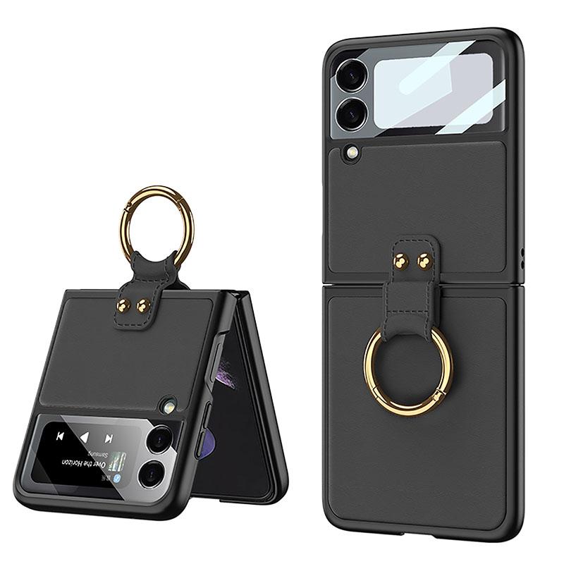 Original Leather Back Screen Tempered Glass - Samsung Z Flip 3 5G Phone Case Samsung Galaxy Z Flip 3 Case
