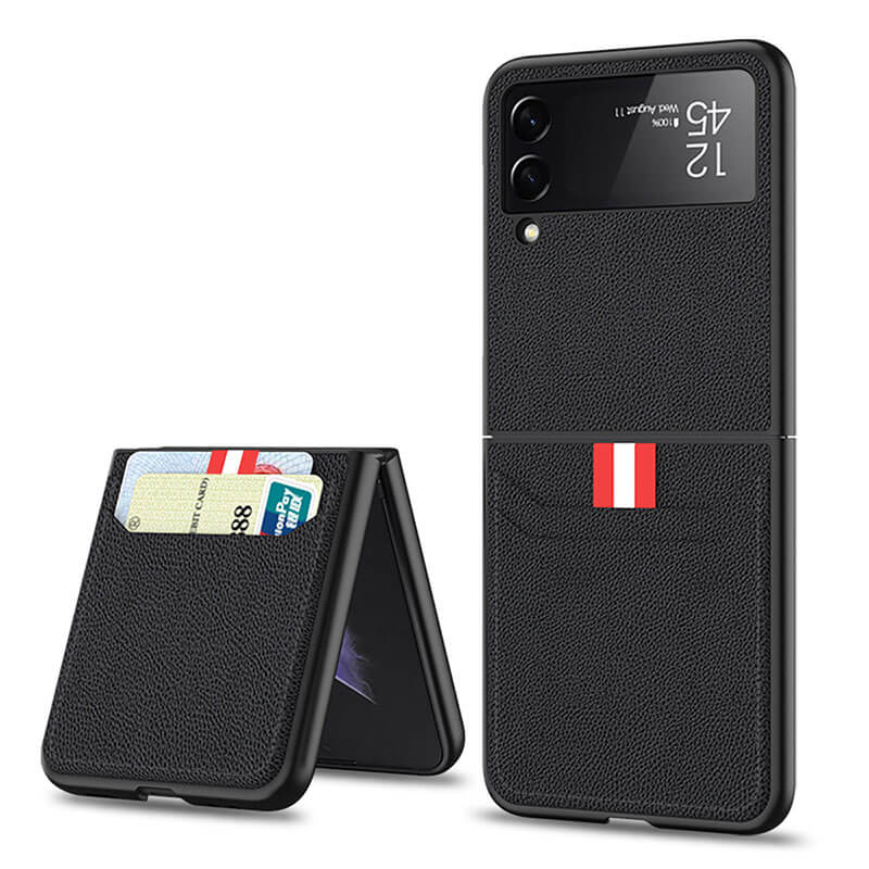Original Leather Texture Card Package - Samsung Z Flip 3 5G Phone Case Samsung Galaxy Z Flip 3 Case
