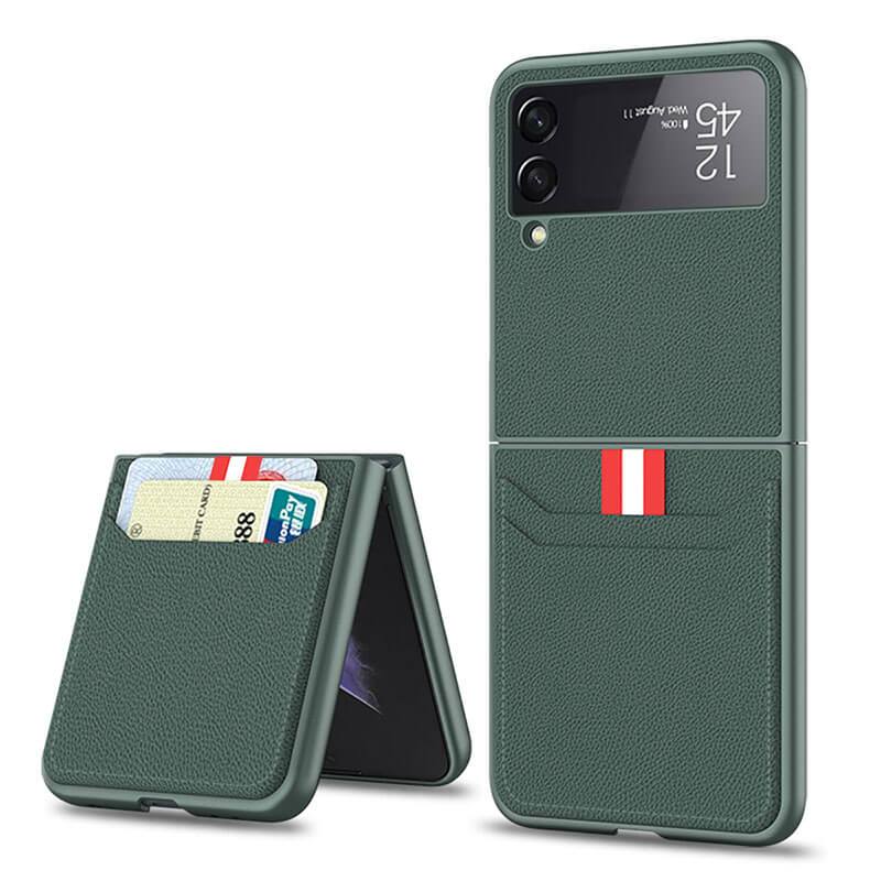 Original Leather Texture Card Package - Samsung Z Flip 3 5G Phone Case Samsung Galaxy Z Flip 3 Case