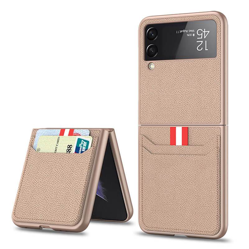 Original Leather Texture Card Package - Samsung Z Flip 3 5G Phone Case Samsung Galaxy Z Flip 3 Case