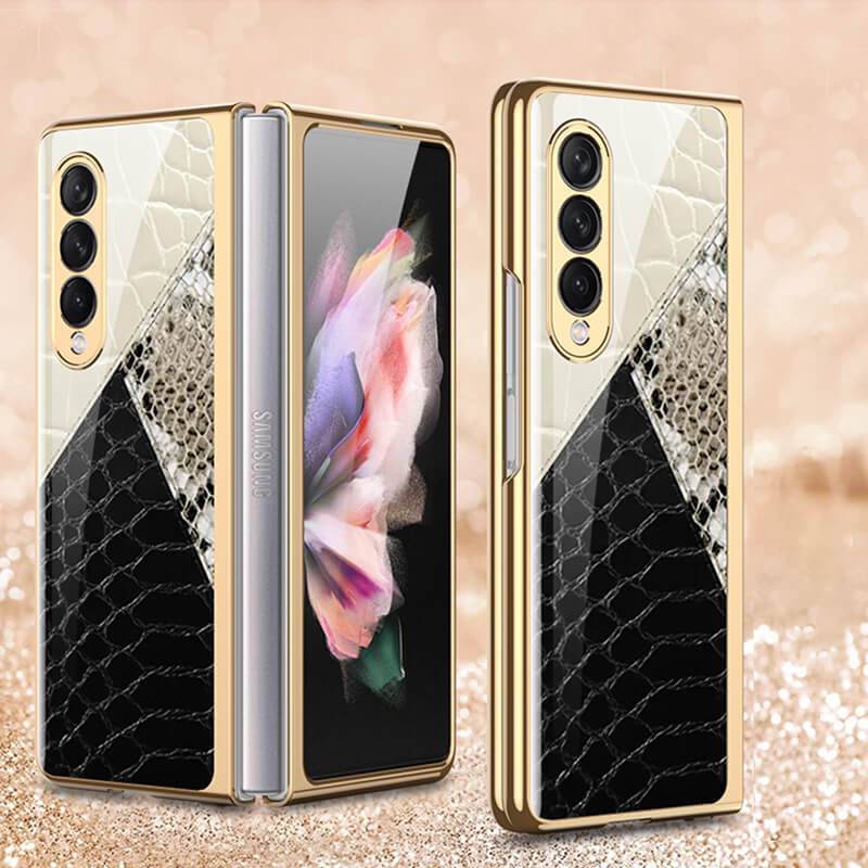 Python Leopard Print Tempered Glass - Samsung Galaxy Z Fold 3 5G Phone Case Samsung Galaxy Z Fold 3 Case