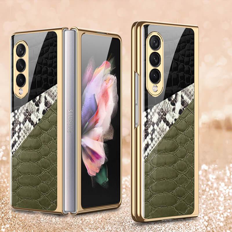 Python Leopard Print Tempered Glass - Samsung Galaxy Z Fold 3 5G Phone Case Samsung Galaxy Z Fold 3 Case