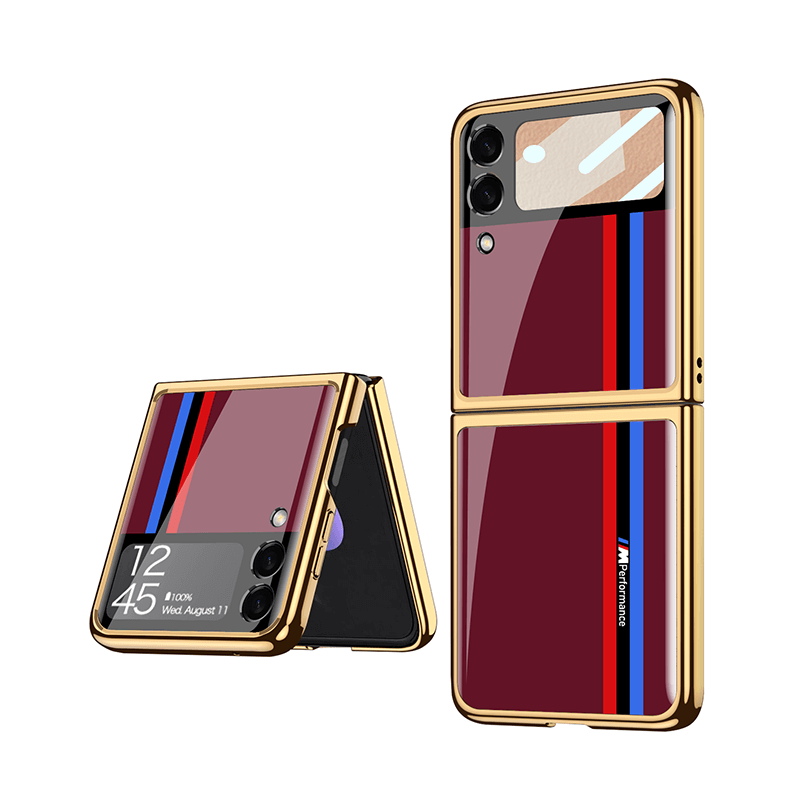 Limited Edition Luxury Plating Frame Anti-knock Protection Glass Case For Samsung Galaxy Z Flip3 Samsung Galaxy Z Flip 3 Case