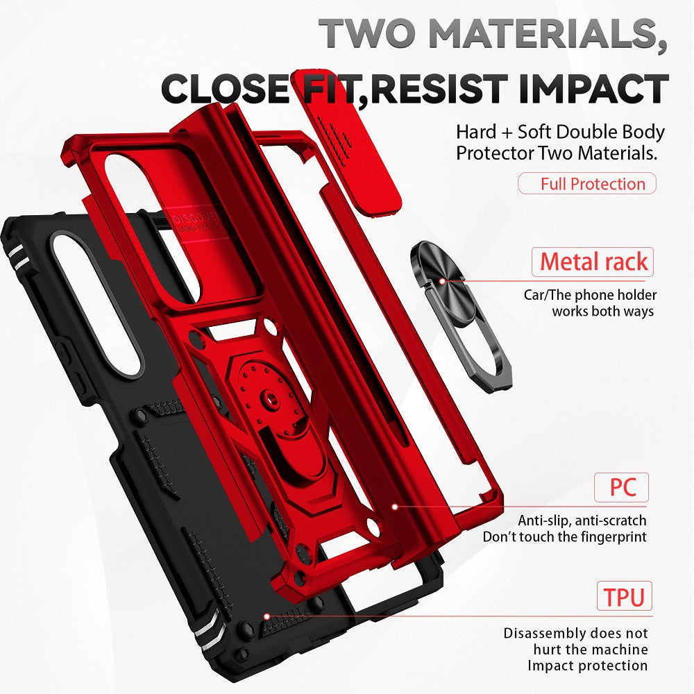 Hinge Case For Samsung Galaxy Z Fold3 Fold 4 5G Case Hinge Pen Slot Lens Protection Stand Back Cover For Samsung Z Fold3 Fold4 Capa Samsung Cases