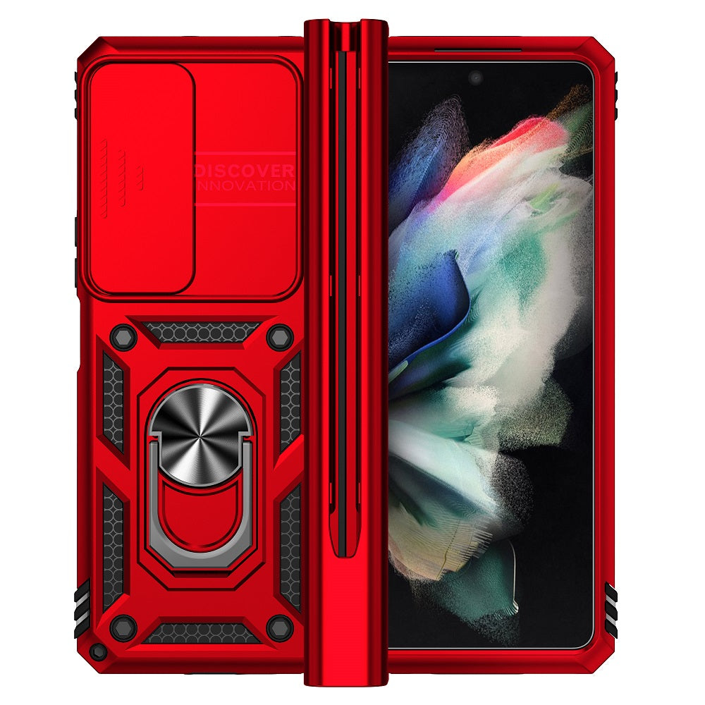Hinge Case For Samsung Galaxy Z Fold3 Fold 4 5G Case Hinge Pen Slot Lens Protection Stand Back Cover For Samsung Z Fold3 Fold4 Capa Samsung Cases
