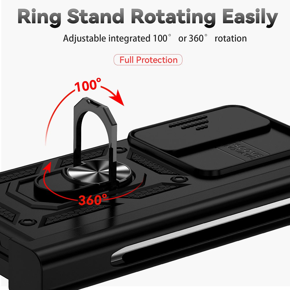 Hinge Case For Samsung Galaxy Z Fold3 Fold 4 5G Case Hinge Pen Slot Lens Protection Stand Back Cover For Samsung Z Fold3 Fold4 Capa Samsung Cases