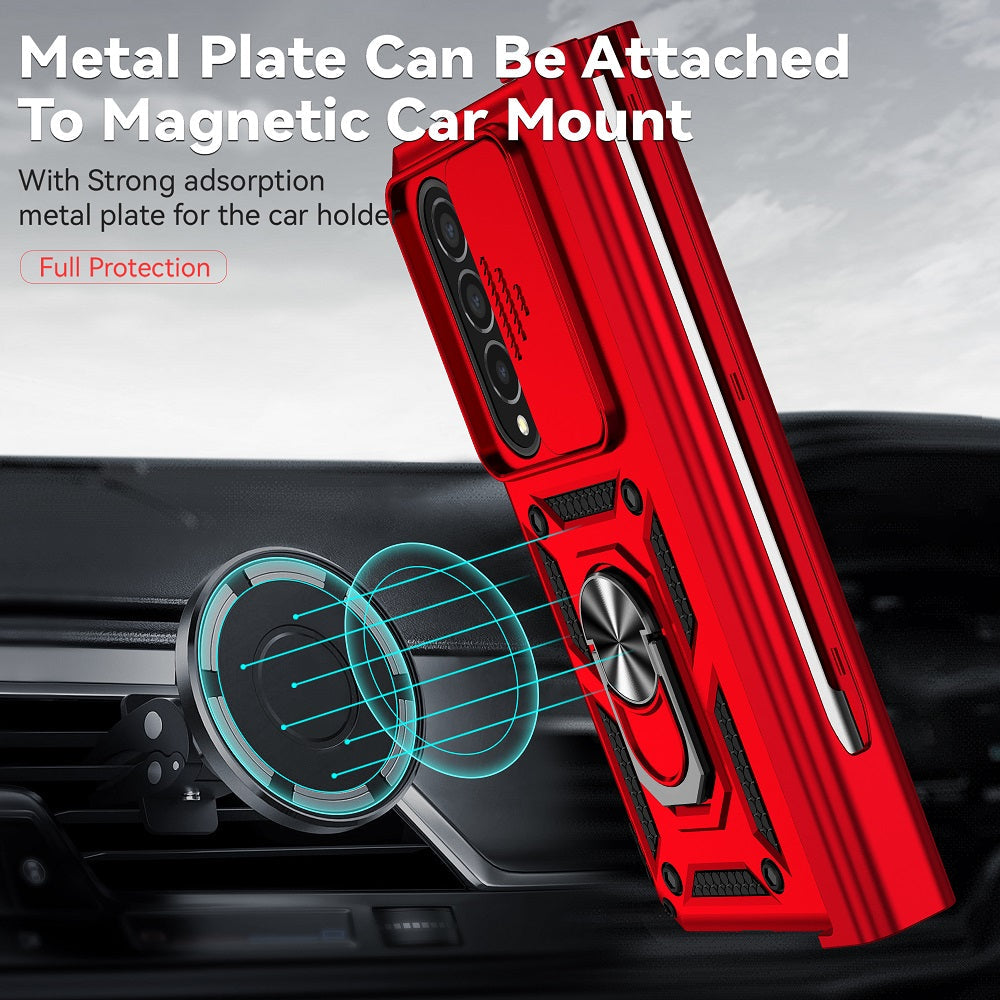 Hinge Case For Samsung Galaxy Z Fold3 Fold 4 5G Case Hinge Pen Slot Lens Protection Stand Back Cover For Samsung Z Fold3 Fold4 Capa Samsung Cases