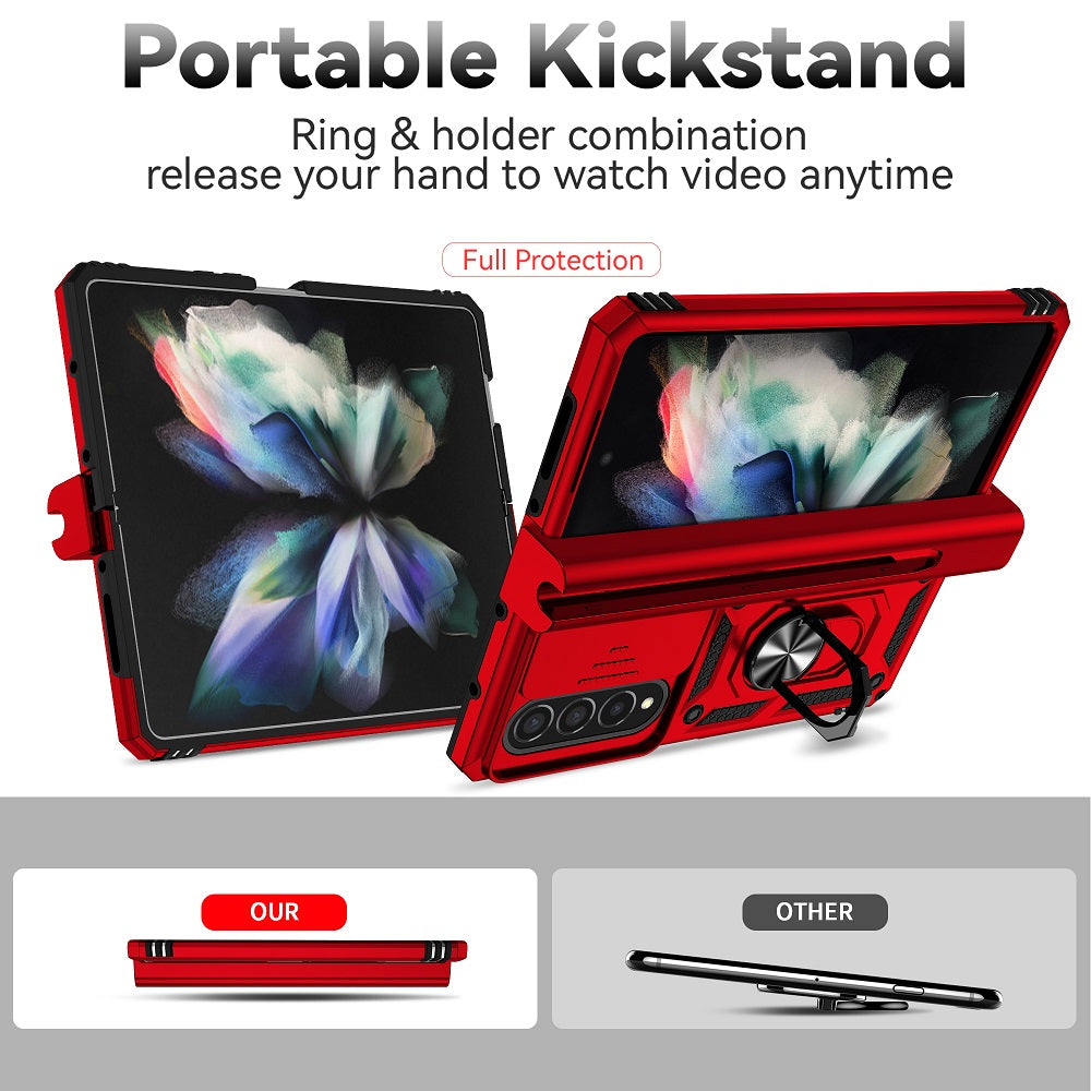 Hinge Case For Samsung Galaxy Z Fold3 Fold 4 5G Case Hinge Pen Slot Lens Protection Stand Back Cover For Samsung Z Fold3 Fold4 Capa Samsung Cases