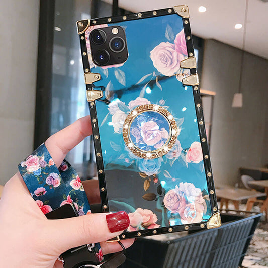 Stylish French Style Flower - Lanyard Ring iPhone Case iPhone Case