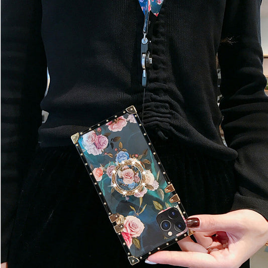 Stylish French Style Flower - Lanyard Ring Samsung Galaxy Phone Case Samsung Galaxy Phone Cases