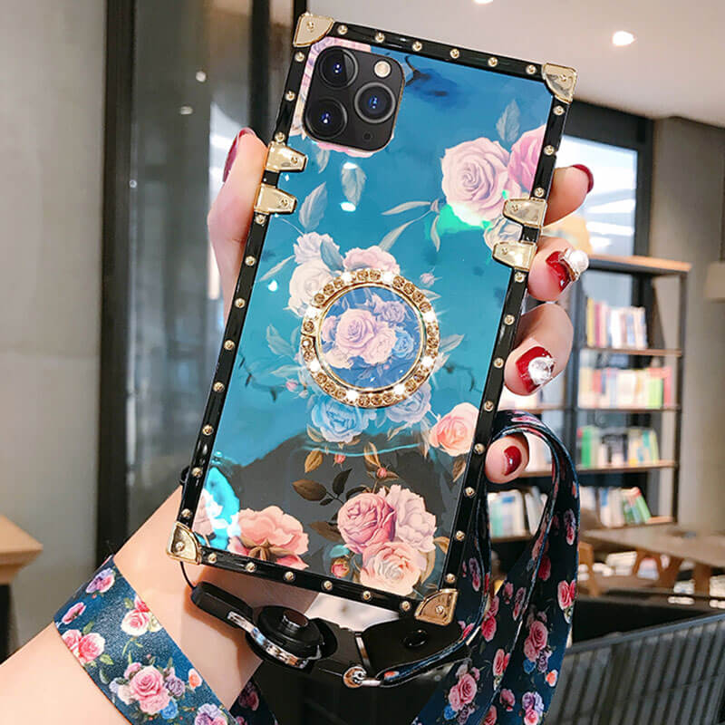 Stylish French Style Flower - Lanyard Ring iPhone Case iPhone Case