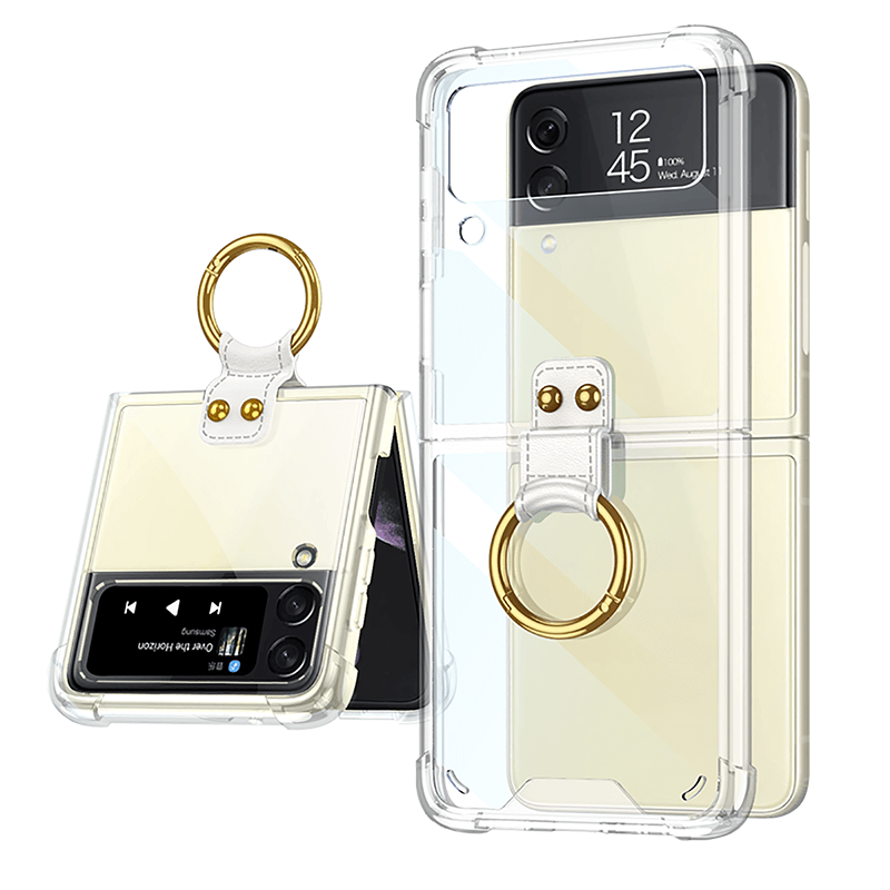 NEWEST Transparents Airbag Ring Holder Anti-knock Protection Cover For Samsung Galaxy Z Flip4 Flip3 5G Samsung Cases