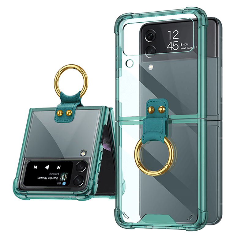NEWEST Transparents Airbag Ring Holder Anti-knock Protection Cover For Samsung Galaxy Z Flip4 Flip3 5G Samsung Cases
