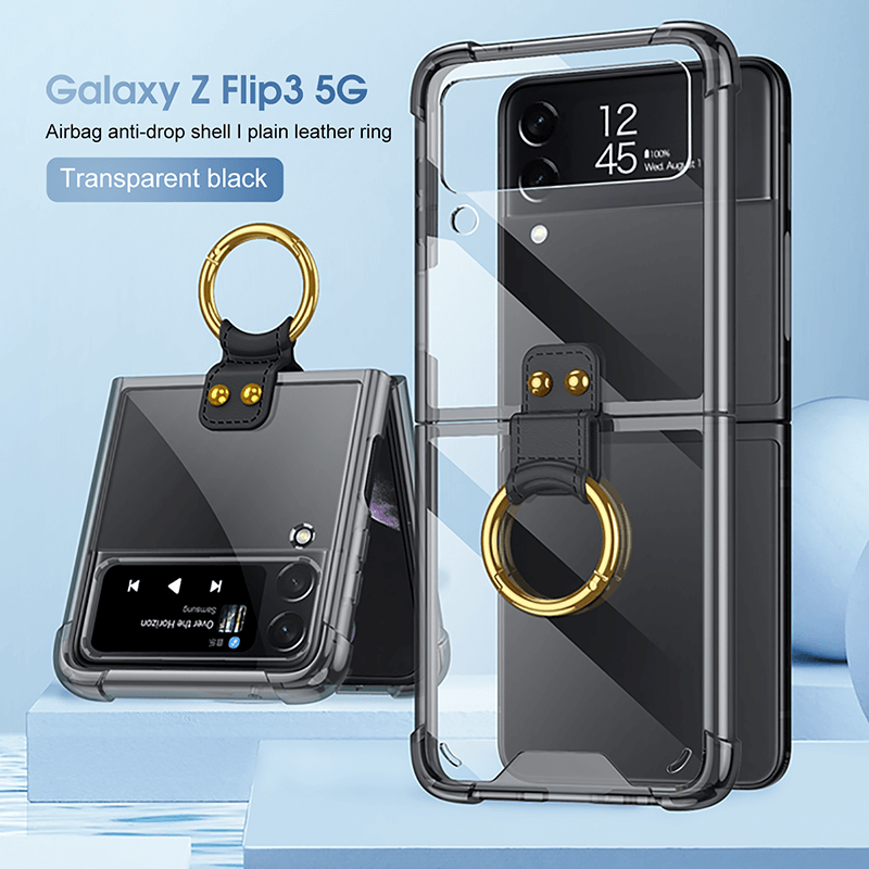 NEWEST Transparents Airbag Ring Holder Anti-knock Protection Cover For Samsung Galaxy Z Flip4 Flip3 5G Samsung Cases