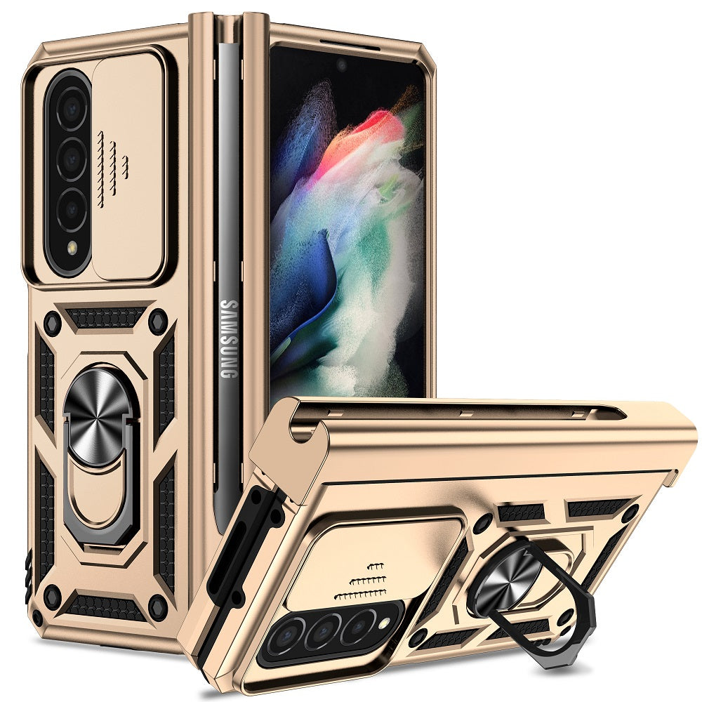 Hinge Case For Samsung Galaxy Z Fold3 Fold 4 5G Case Hinge Pen Slot Lens Protection Stand Back Cover For Samsung Z Fold3 Fold4 Capa Samsung Cases