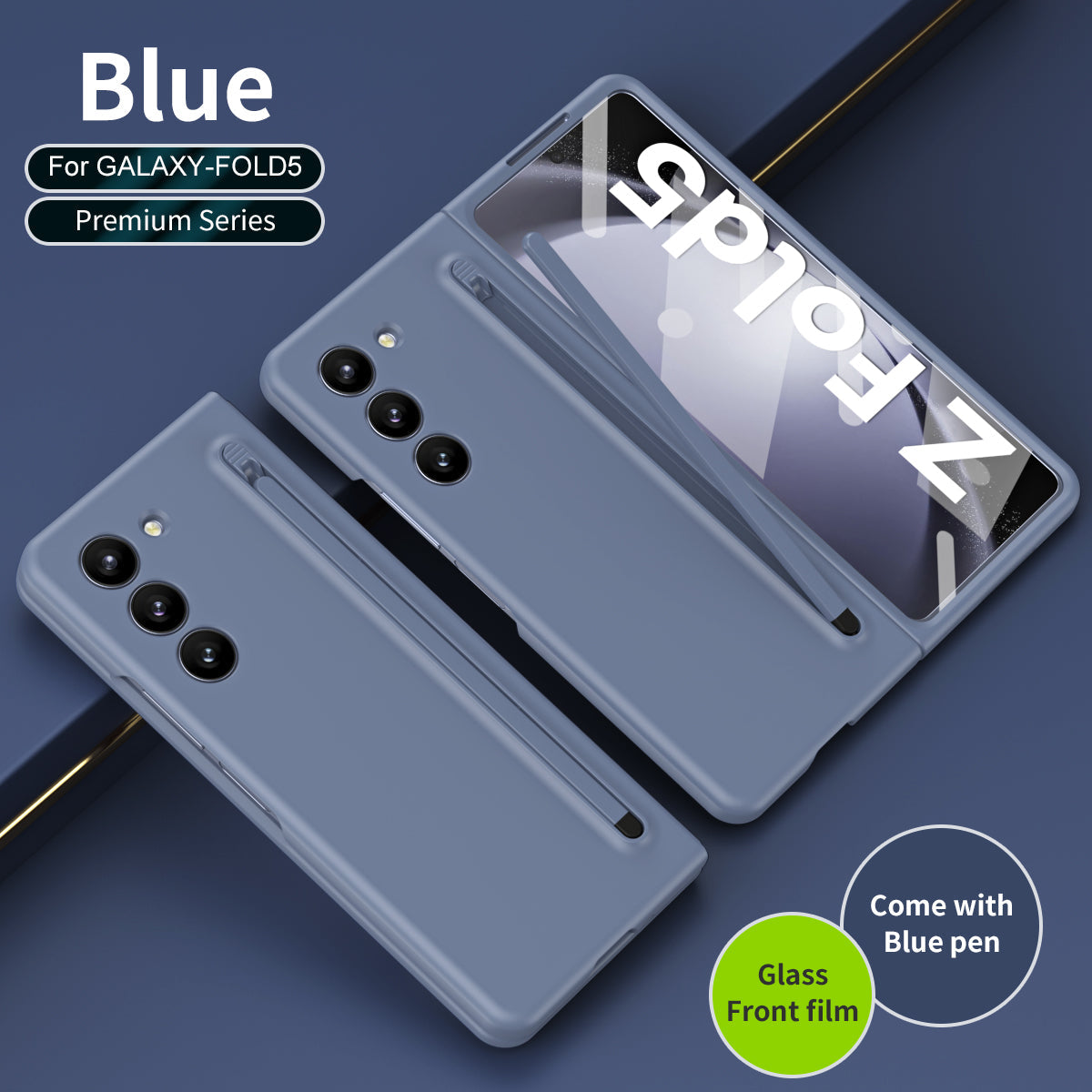 Anti-fall Protective Phone Case With Pen Tray Shell and Film For Samsung Galaxy Z Fold5 Fold4 - mycasety2023 Mycasety
