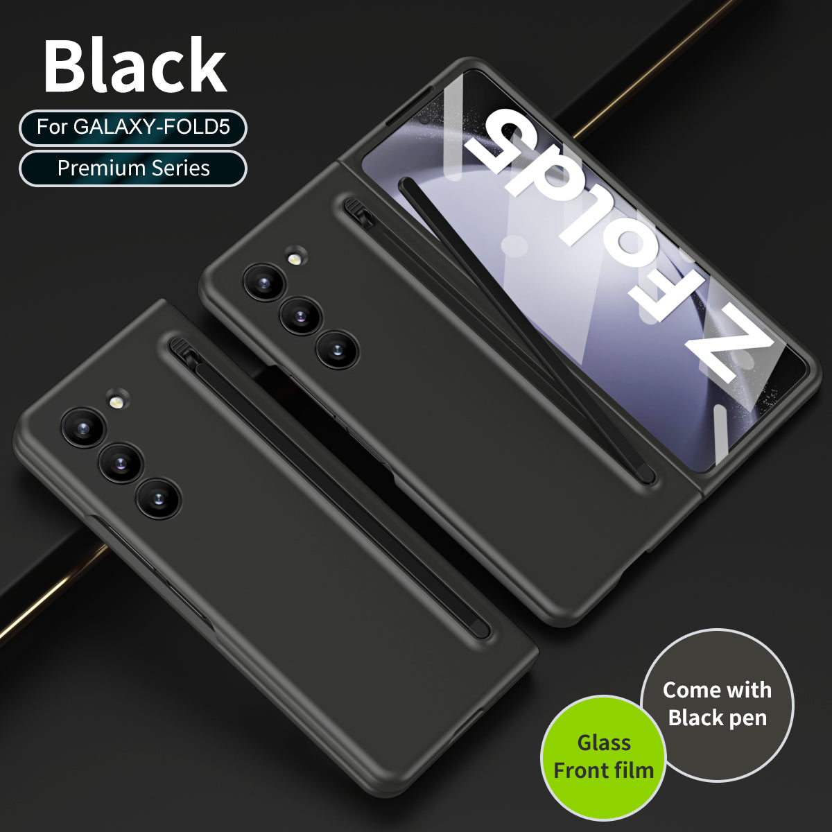 Anti-fall Protective Phone Case With Pen Tray Shell and Film For Samsung Galaxy Z Fold5 Fold4 - mycasety2023 Mycasety