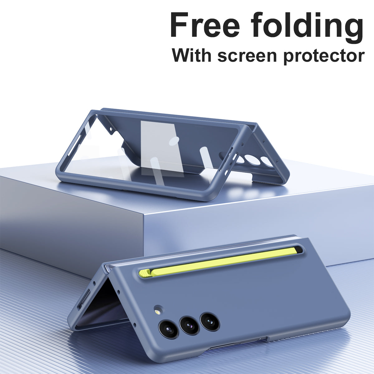 Anti-fall Protective Phone Case With Pen Tray Shell and Film For Samsung Galaxy Z Fold5 Fold4 - mycasety2023 Mycasety