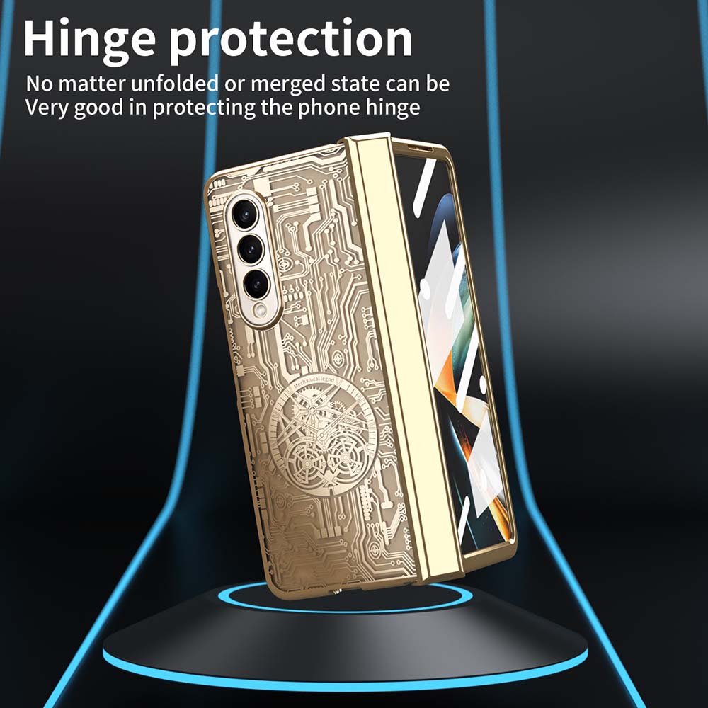 Newest Electroplating Transparent Mechanical All-Inclusive Drop-Proof Protective Case For Samsung Galaxy Z Fold3 Fold4 5G