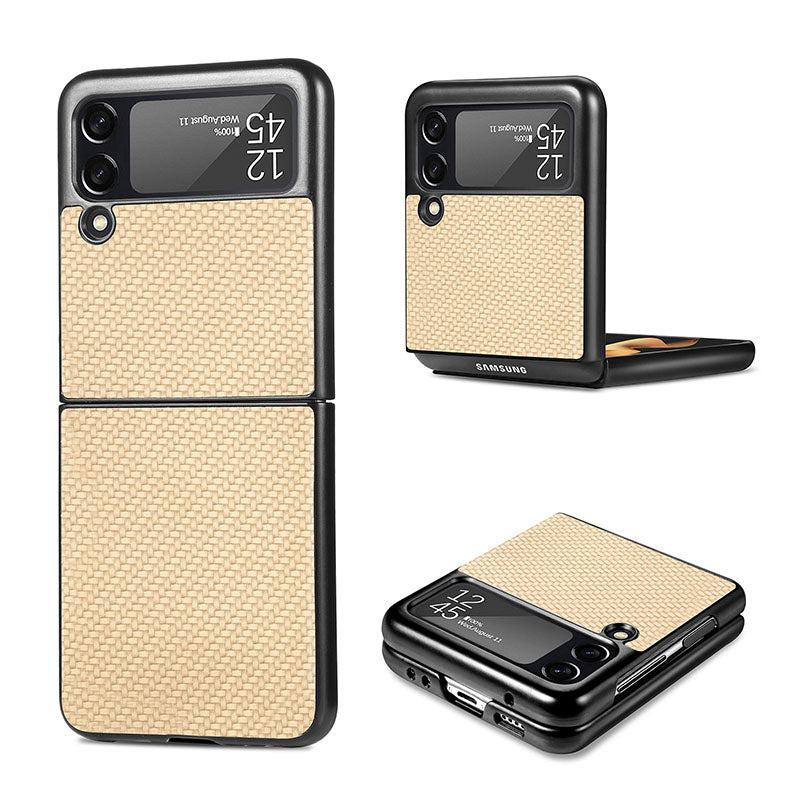 Carbon Fiber Pattern 360 Degree Protection Phone Case For Samsung Galaxy Flip 3 Samsung Galaxy Z Flip 3 Case