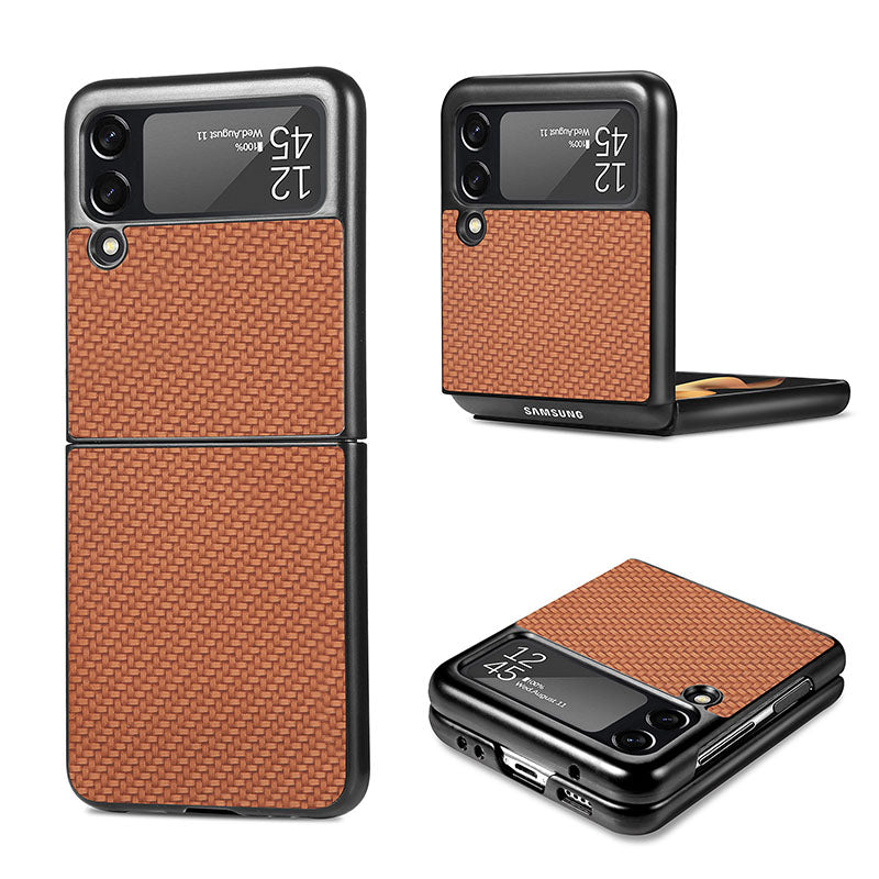 Carbon Fiber Pattern 360 Degree Protection Phone Case For Samsung Galaxy Flip 3 Samsung Galaxy Z Flip 3 Case