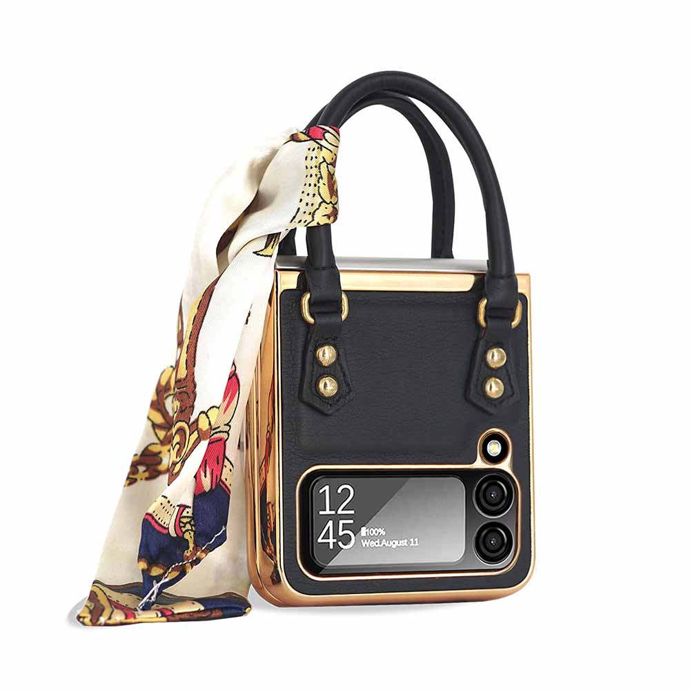 Newest Color Handbag Fashion Silk Scarf Galaxy Z Flip3 Flip4 Phone Case Samsung Cases