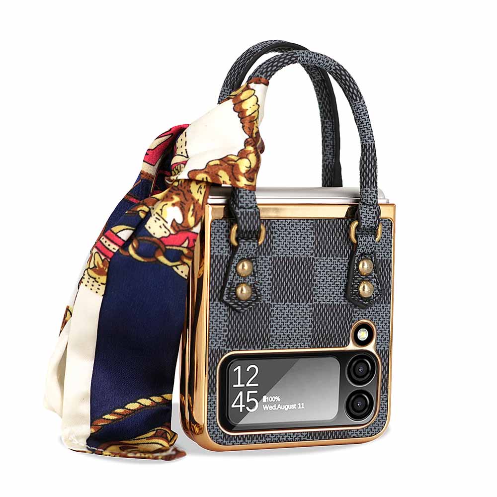 Newest Color Handbag Fashion Silk Scarf Galaxy Z Flip3 Flip4 Phone Case Samsung Cases