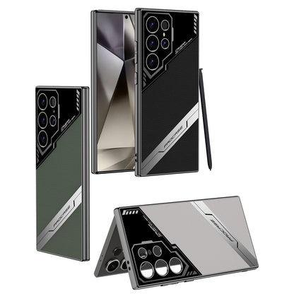 High-End Business Style Electroplated Leather Anti-fall Protective Phone Case For Samsung Galaxy S24 S23 Ultra