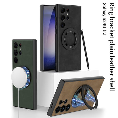 Leather Magnetic Bracket Protective Phone Case For Samsung Galaxy S24 S23 Ultra Plus