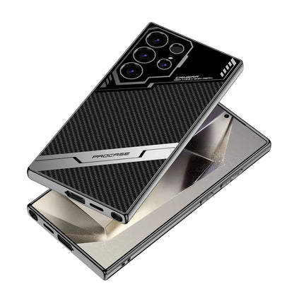High-End Business Style Electroplated Leather Anti-fall Protective Phone Case For Samsung Galaxy S24 S23 Ultra