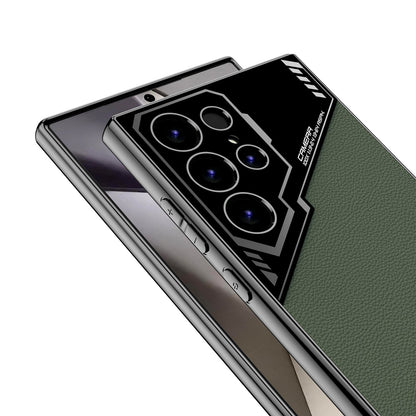 High-End Business Style Electroplated Leather Anti-fall Protective Phone Case For Samsung Galaxy S24 S23 Ultra