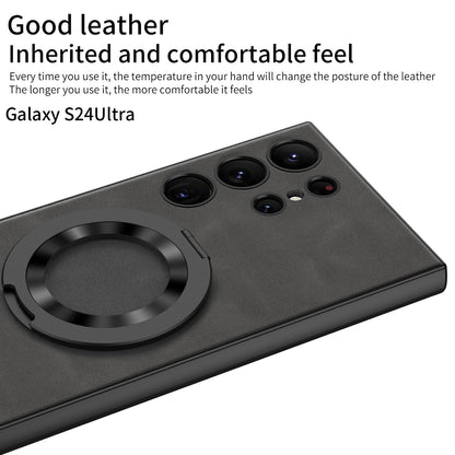 Leather Magnetic Bracket Protective Phone Case For Samsung Galaxy S24 S23 Ultra Plus
