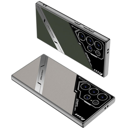 High-End Business Style Electroplated Leather Anti-fall Protective Phone Case For Samsung Galaxy S24 S23 Ultra