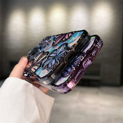 Newest Electroplated Oil Painting Flower Phone Case For iPhone