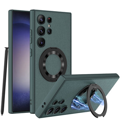 Leather Magnetic Bracket Protective Phone Case For Samsung Galaxy S24 S23 Ultra Plus