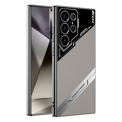 High-End Business Style Electroplated Leather Anti-fall Protective Phone Case For Samsung Galaxy S24 S23 Ultra