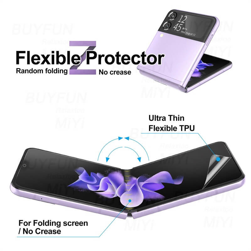 High-End Protective HD Hydrogel Film 3PCS - Samsung Galaxy Z Flip 3 Flip 4 5G Hydrogel Film Screen Protector