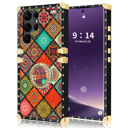 Retro Boho Style Ring Case With Lanyard for Samsung Galaxy S22 S21 Ultra Plus Samsung Cases