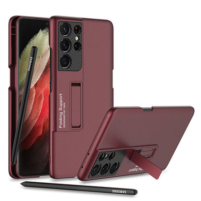 NEWEST Ultra-thin Magnetic Holder S Pen Slot Phone Case For S21 Ultra With Pen Samsung Cases