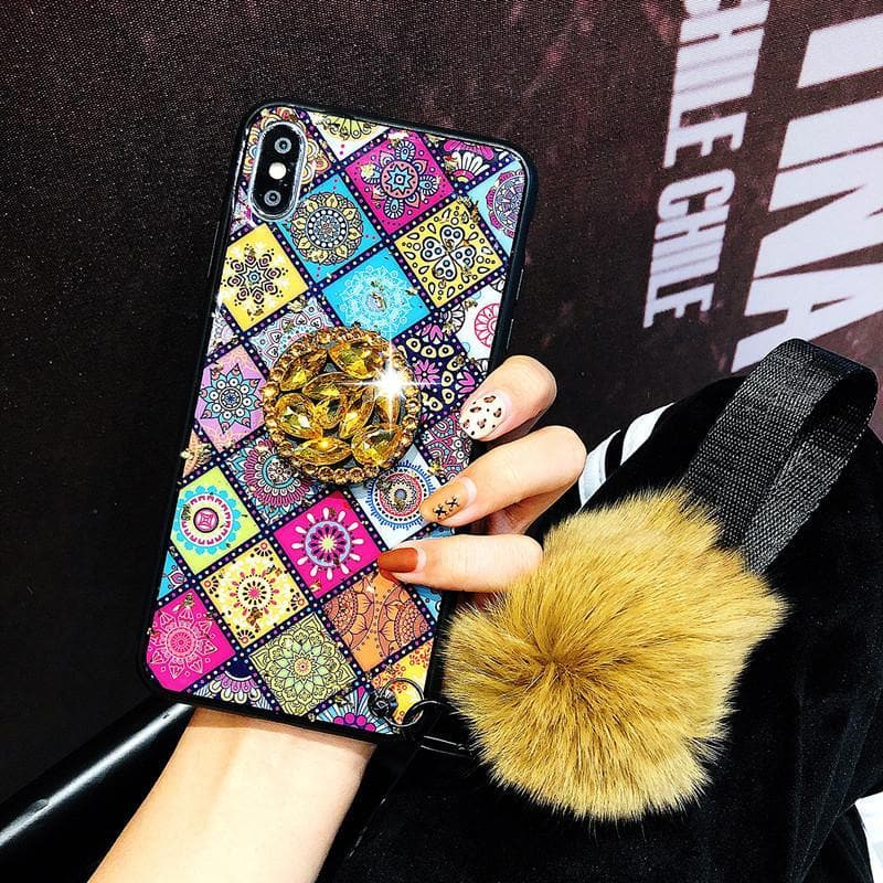 American Style Phone Case For Samsung Galaxy with Bracket/Fur Ball