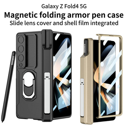 Magnetic Folding Armor Protective Case For Samsung Galaxy Z Fold 4 5G With Back Screen Protector Samsung Cases