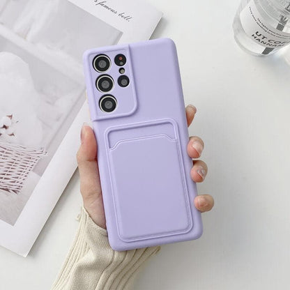 New Liquid Silicone Card Case - TPU Samsung Galaxy Phone Case Samsung Galaxy Phone Cases