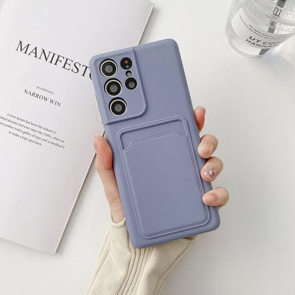 New Liquid Silicone Card Case - TPU Samsung Galaxy Phone Case Samsung Galaxy Phone Cases