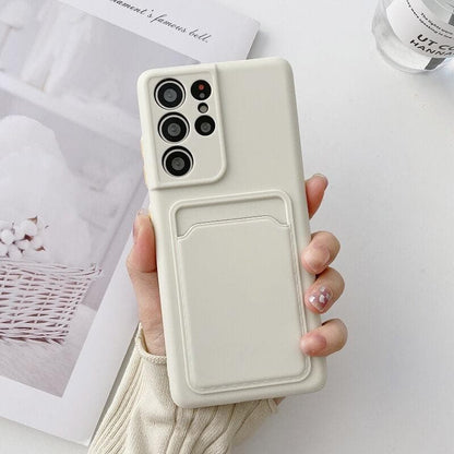 New Liquid Silicone Card Case - TPU Samsung Galaxy Phone Case Samsung Galaxy Phone Cases