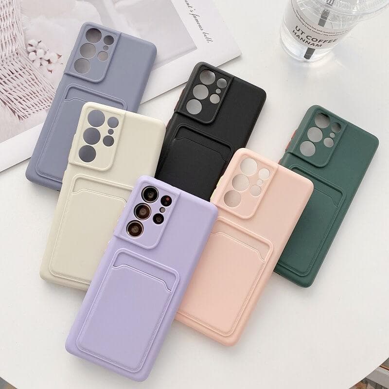 New Liquid Silicone Card Case - TPU Samsung Galaxy Phone Case Samsung Galaxy Phone Cases