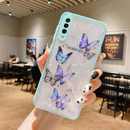 New Star Glitter Butterfly - Clear Samsung Galaxy Phone Case Samsung Galaxy Phone Cases