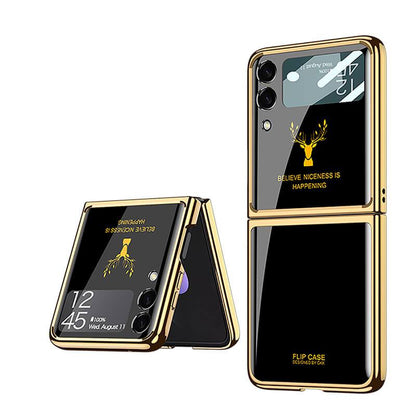 Luxury Deer Glass - Samsung Z Flip 3 5G Phone Case Samsung Galaxy Z Flip 3 Case