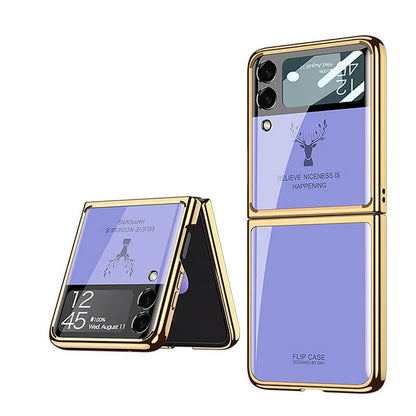 Luxury Deer Glass - Samsung Z Flip 3 5G Phone Case Samsung Galaxy Z Flip 3 Case